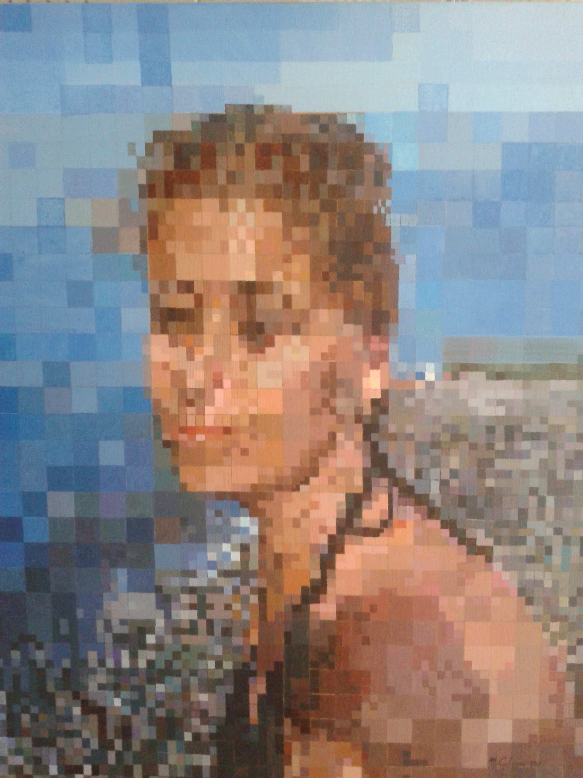 dipinto in pixel art, acrilico, Maurizio Galasso